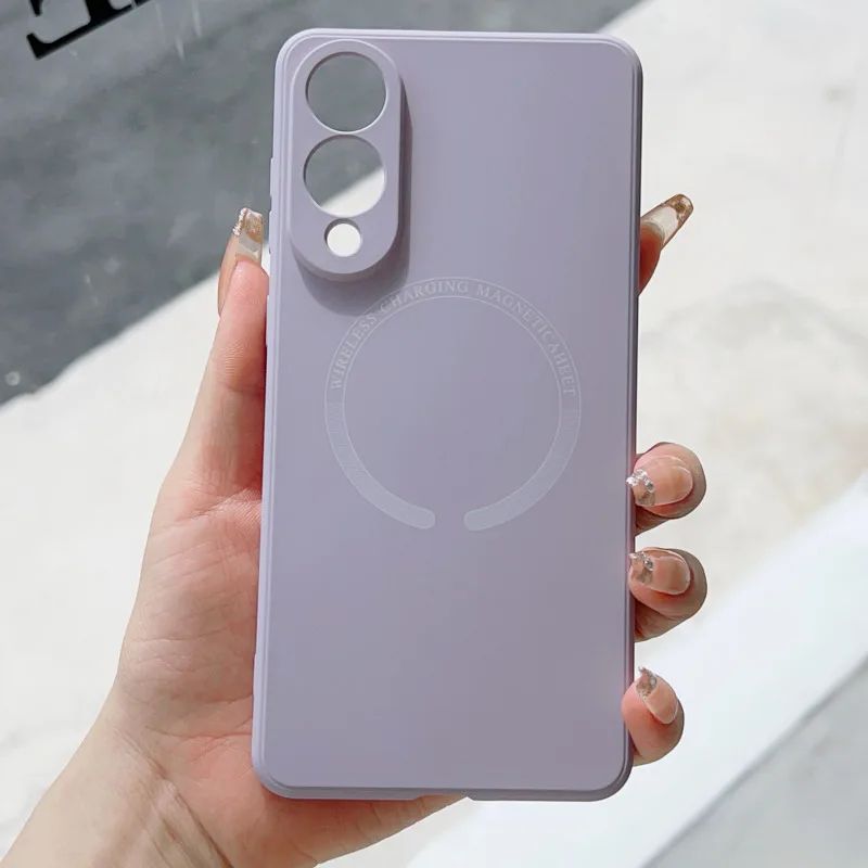 Funda de teléfono magnética para Samsung Galaxy S25 Edge, funda de silicona Magsafe con carga inalámbrica magnética - imagen 4