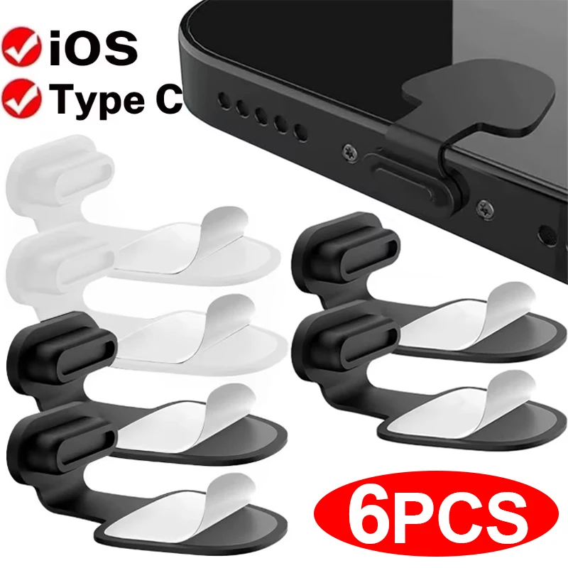 Tapones antipolvo para puerto de carga, 6/2 Uds., para IPhone 16 15 Pro Max 14 Samsung, Protector de puerto USB tipo C, tapa antipolvo
