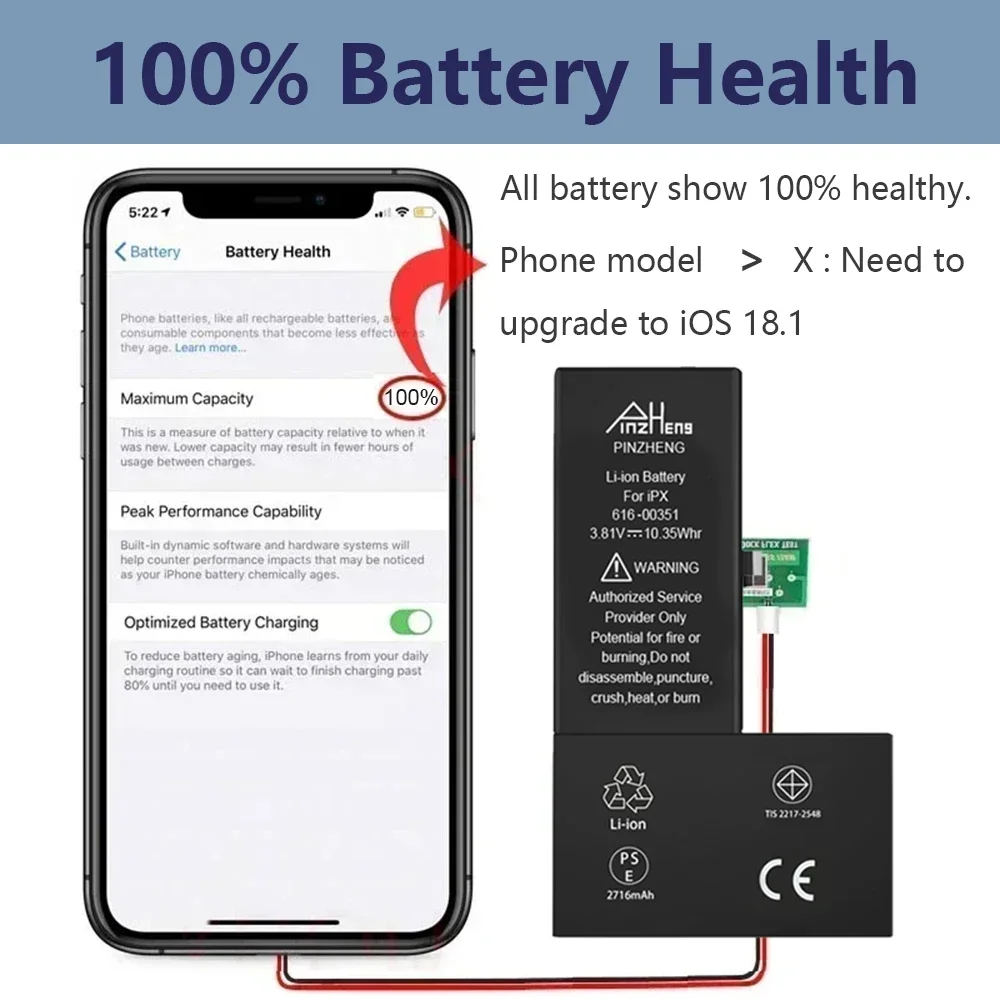 Batería iPhone 11/12/13 – Alta Capacidad Recambio Compatible - imagen 4