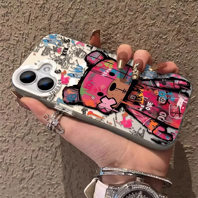 Funda de teléfono con dibujo de colores para iPhone 17 Pro 16 15 14 13 12 11 Pro Max 16 Plus 16E 17 Air XR X, funda trasera a prueba de golpes - imagen 4