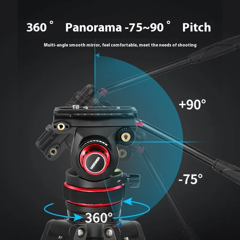NEEWER TP75 trípode de cámara profesional cardán de amortiguación hidráulica vista panorámica de 360 grados trípode personalizado accesorios de fotografía - imagen 2