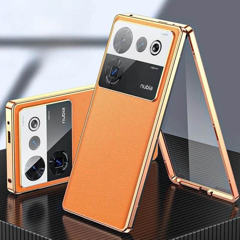 Funda de vidrio magnético para ZTE Nubia Z50 Ultra, fundas de protección completa de 360 °, cubierta trasera protectora para Nubia Z50S Pro, carcasa de cuero - imagen 2