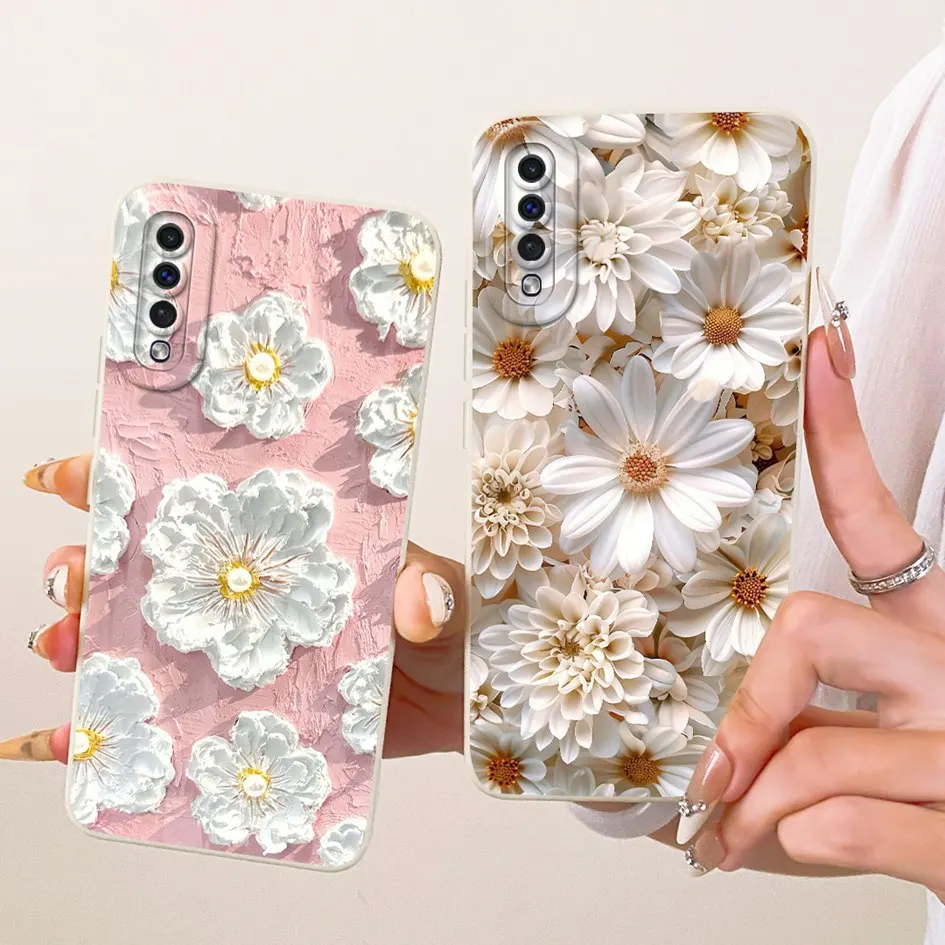 Funda A50 A70 para Samsung Galaxy A30S A50S A70S funda SM-A307F SM-A507F SM-A707F moda Margarita flor suave silicona protege Shell