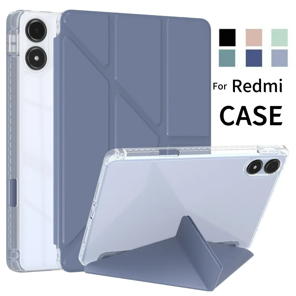 Para Redmi Pad Pro funda de 12,1 pulgadas 2024 funda con soporte abatible triple para Redmi Pad Pro Poco Pad 12 1 2024 con cubierta de suspensión automática