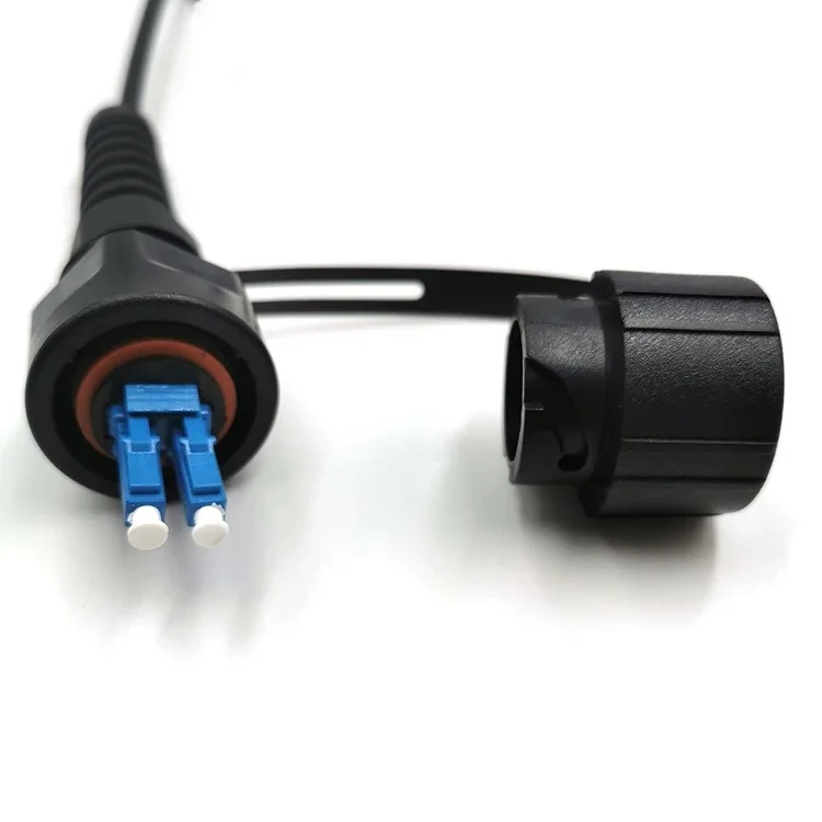 Cable de conexión blindado 2C monomodo OM3 LC-LC 150M-300M ODVA-LC LC conector impermeable 5mm DX TPU puente de fibra óptica 2 núcleos 200M - imagen 2