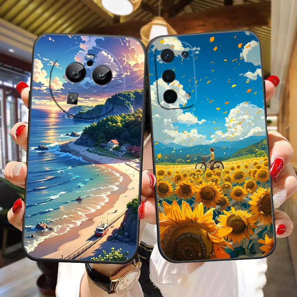 Funda de teléfono con foto personalizada Cloud Mist Flower Sea Path para OPPO RENO 13 13F 12 11 11F 10 8 8T 7 7Z 6 6Z 5 5F 4F 4 F29 funda de silicona