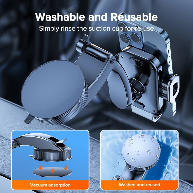 Soporte de teléfono para coche QOOVI, soporte Universal para salpicadero, soporte GPS para teléfono móvil para iPhone 15 14 Pro Samsung Xiaomi Huawei - imagen 5