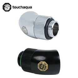 Bitspower Touchaqua Codo G1/4 Giratorio en Ángulo Negro/Plata