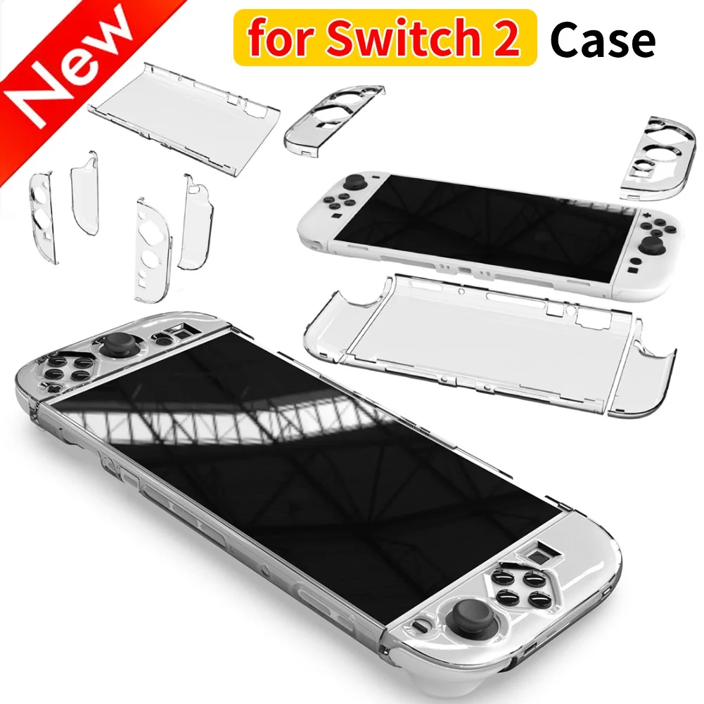 Estuche rígido de PC transparente portátil para Switch 2 Joycon, funda protectora a prueba de golpes, funda protectora anticaída, accesorios - imagen 2