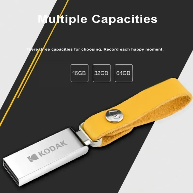 KODAK-unidad Flash USB 2,0 de 128GB, 64GB, 32GB, resistente al agua, Mini Memory Stick, disco U de Metal y cuero - imagen 3