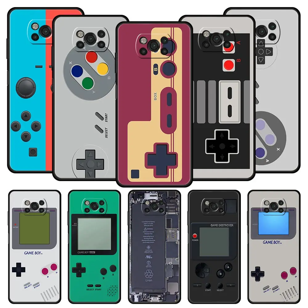 Funda de teléfono Vintage GamePad para videojuegos, funda para Xiaomi Poco X5 Pro X4 X3 NFC F5 Pro F4 F3 GT M5 M4 Pro 5G M3 C51 C50 C55