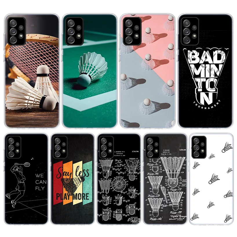 Funda de teléfono de silicona deportiva de bádminton para Samsung Galaxy A52 A51 A50S A42 A32 A22 A12 A02S A30S A20S A10S A41 A31 A21S A40 A30 A70