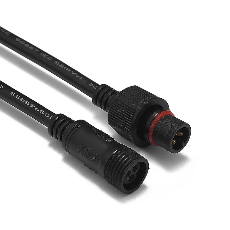 Cable conector de extensión de alimentación impermeable, cables de núcleo de 0,5mm para arandela de pared LED WS2812B, tira de píxeles LED, lámpara de escenario, 1/2/3m, 3 pines - imagen 2