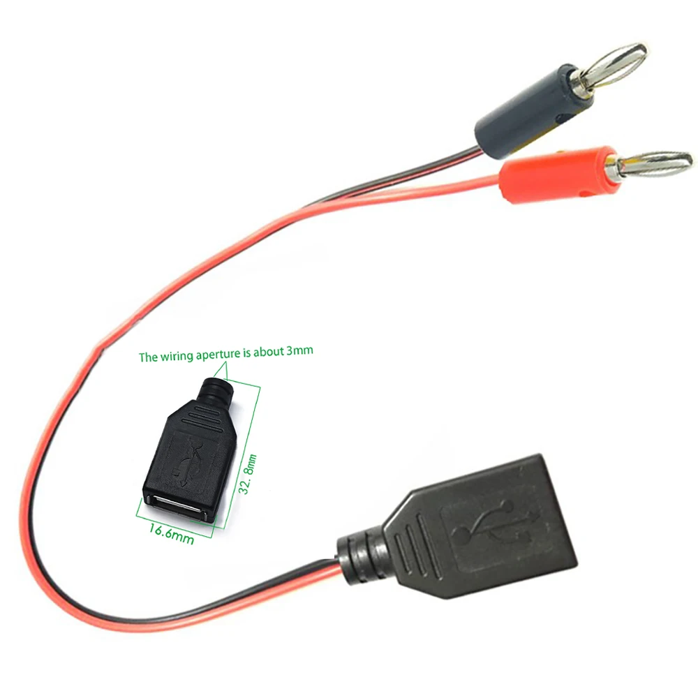 Cable de prueba USB macho A conector Banana, Cable de carga macho A macho, Cable conductor de conexión de cabeza Banana