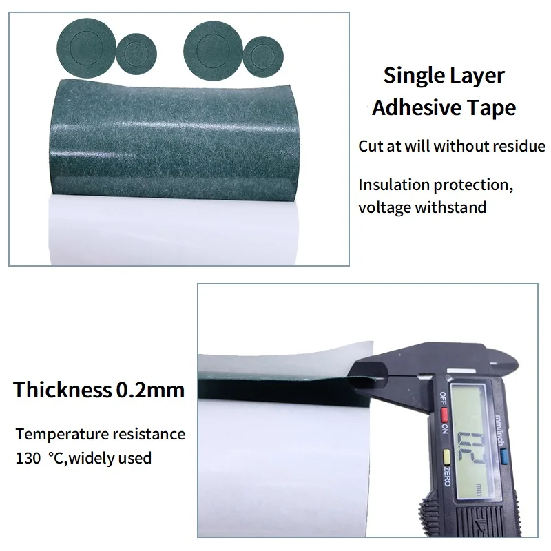 Junta de aislamiento de batería 18650, paquete de papel de Barley, Li-ion, pegamento de celda, cinta de pescado, almohadillas aislantes de electrodos de urdimbre, 1/3/5M - imagen 4