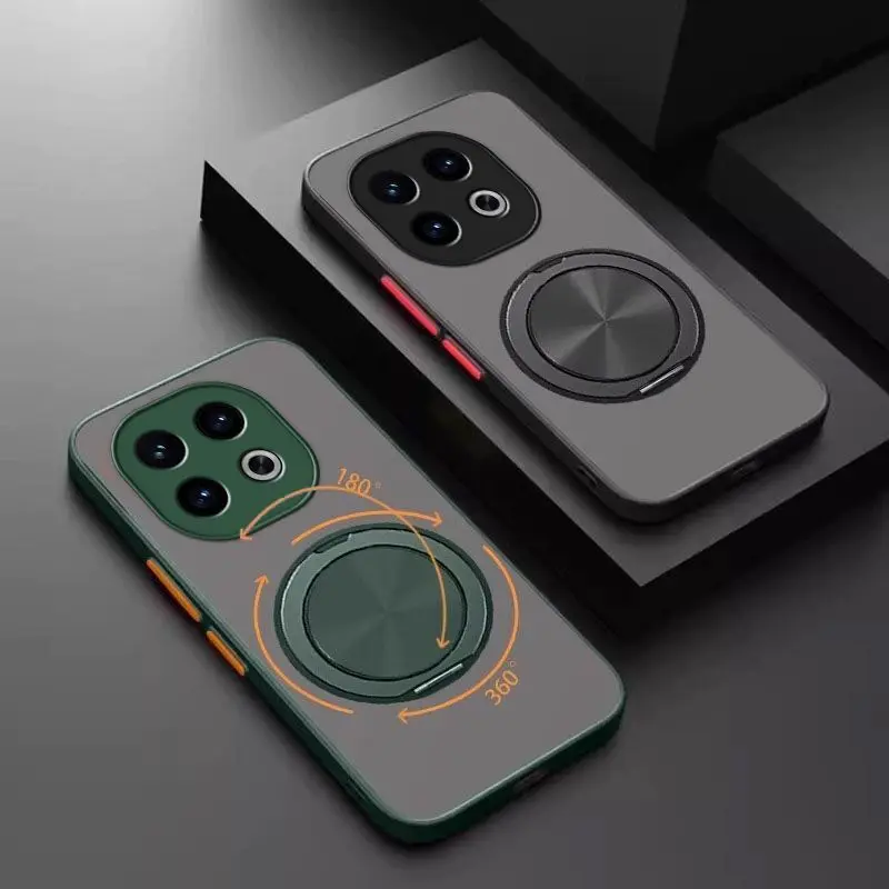 Para vivo iqoo 15 13 neo10 global z10 turbo Funda soporte magnético Funda trasera transparente para iqoo15 Funda de parachoques a prueba de golpes - imagen 5