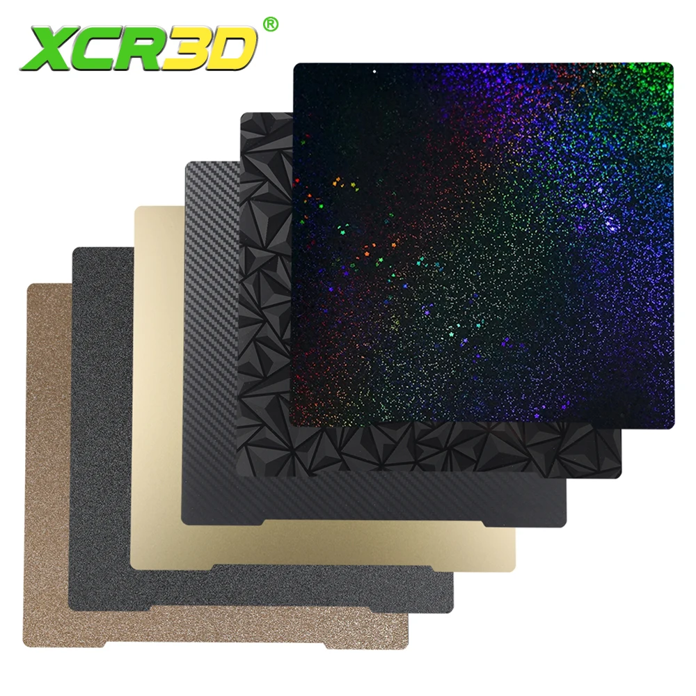 Impresora 3D de doble cara texturizada PEI, hoja de acero de resorte suave, placa de construcción PEO PEY PET, fibra de carbono para Prusa i3 MK3S + 241x254mm - imagen 2