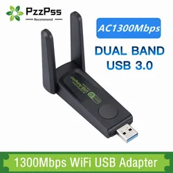 Adaptador USB WiFi 1300 Mbps Doble Banda 2.4/5 GHz para PC