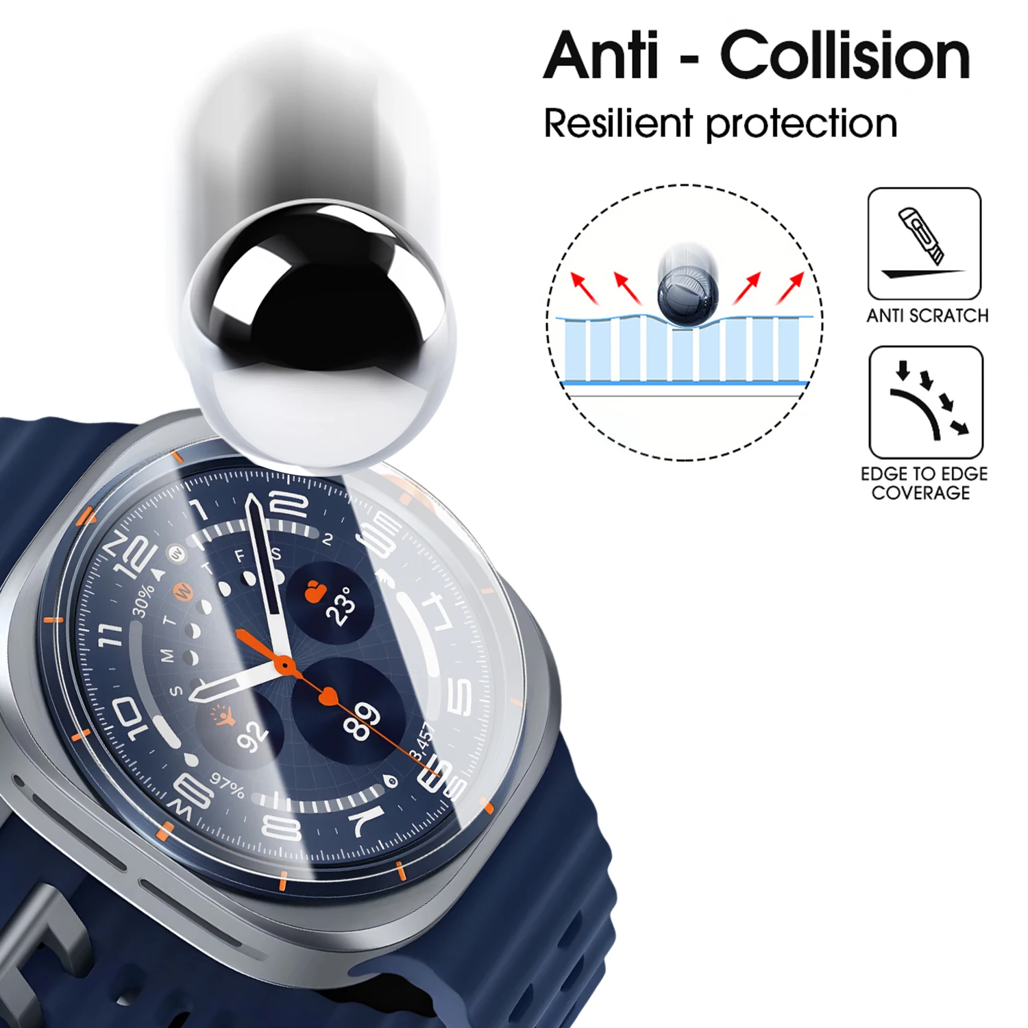 1-5 uds vidrio templado para Samsung Galaxy Watch Ultra 47mm 9H Protector de pantalla Premium fácil de instalar para Galaxy Watch Ultra - imagen 5