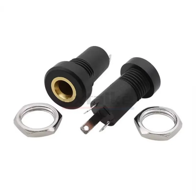 Enchufe de Audio de 3 polos, 10 piezas, 3 pines, 4 pines, 3,5 MM, montaje en Panel de soldadura estéreo negro, dorado con tuercas PJ392A, reproductor MP3 y MP4 - imagen 5