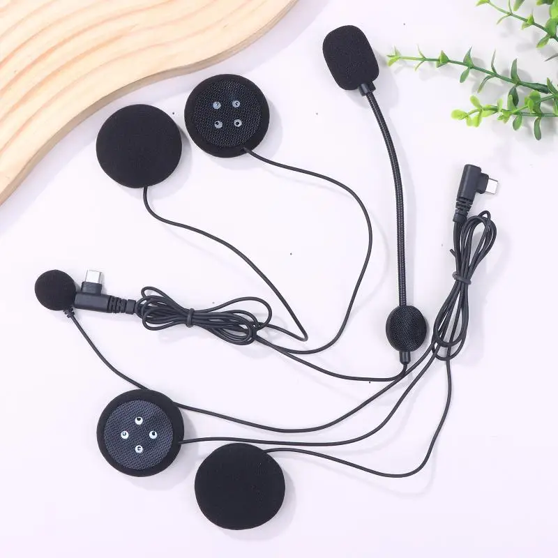 ✈ Interfaz de TYPE-C para casco, auriculares Bluetooth para LEXIN B4FM/GTX/G2P/G16/G1/MeshCom/Novus, juego de Audio para motocicleta - imagen 4