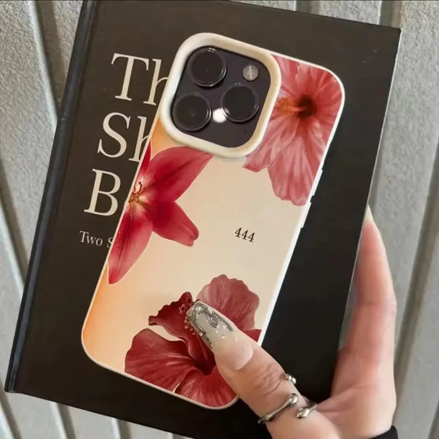 Funda de teléfono con diseño de lichi y acuarela de hibisco rosa elegante para iPhone 16 Pro Max 15 14 11 12 13 Pro XS Max 16E, funda a prueba de golpes - imagen 5
