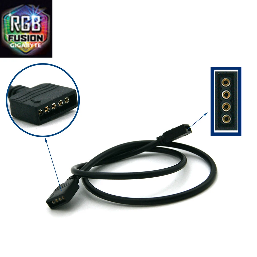 GIGA-Cable adaptador de sincronización de placa base para Gigabyte RGB FUSION, 5 pines, 4 pines, 12V, 3 pines, VDG, 3 pines, 5V - imagen 2