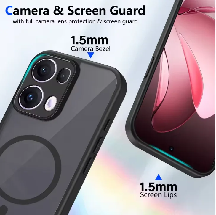 Funda para OPPO Reno 14 13 12 Pro 5G Armadura mate esmerilado transparente cubierta de carga inalámbrica magnética para OPPO Reno 14F 13F 12F 5G Coque - imagen 4