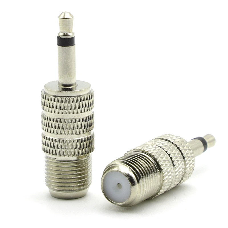 1/2 Uds F conector hembra a 3,5mm Mono 1/8 "enchufe macho adaptador Coaxial RF conectores RF conector de antena FM - imagen 3