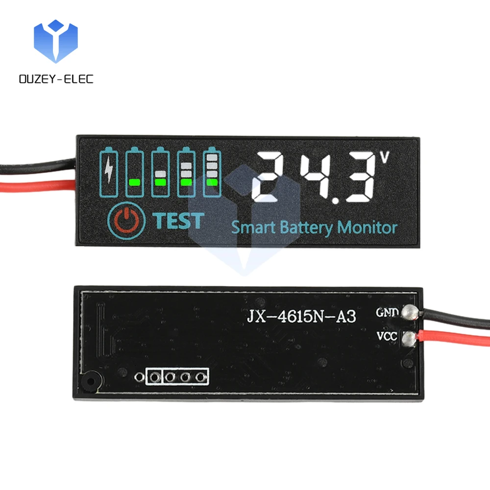 Indicador de capacidad de batería de litio DC7 ~ 55V, pantalla Digital LED, probador de batería, voltímetro, indicador de carga, Monitor de batería inteligente