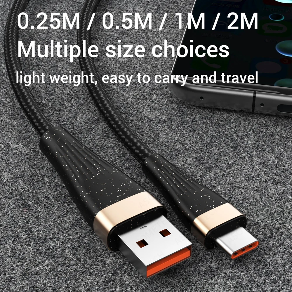 Cable USB tipo C 6A para teléfono, Cable de carga rápida USB A tipo C para Xiaomi, Samsung, MacBook, Cable de datos de carga rápida cable carga rapida tipo c cable usb c cargador carga rápida teléfonos móviles cable - imagen 5