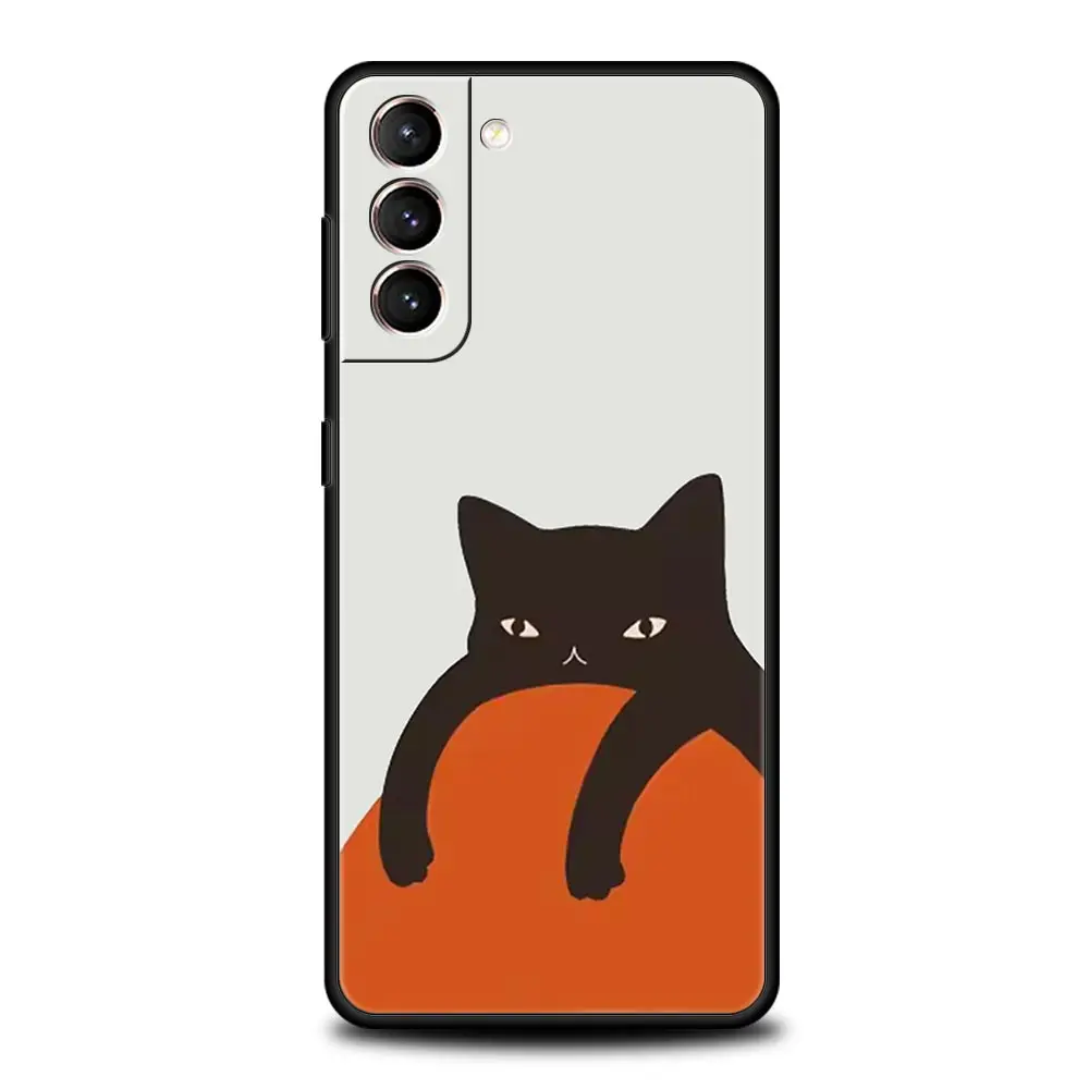 Funda de teléfono con diseño de gato para Samsung Galaxy S25 Edge S24 S23 S22 S20 Ultra S21 FE 5G S10 Plus, funda suave de TPU - imagen 5