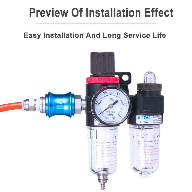 Conector de escape de filtro de válvula deslizante manual serie Airtac HSV-06/08/10/15/20 (3/2 vías) - imagen 5