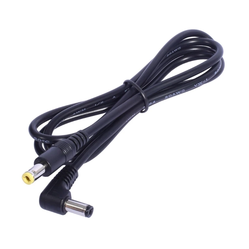 Enchufe de alimentación CC en forma de L 5,5X2,1mm macho a 5,5mmX2,5mm macho 90 conector de ángulo recto con Cable conector 20AWG para cámaras CCTV