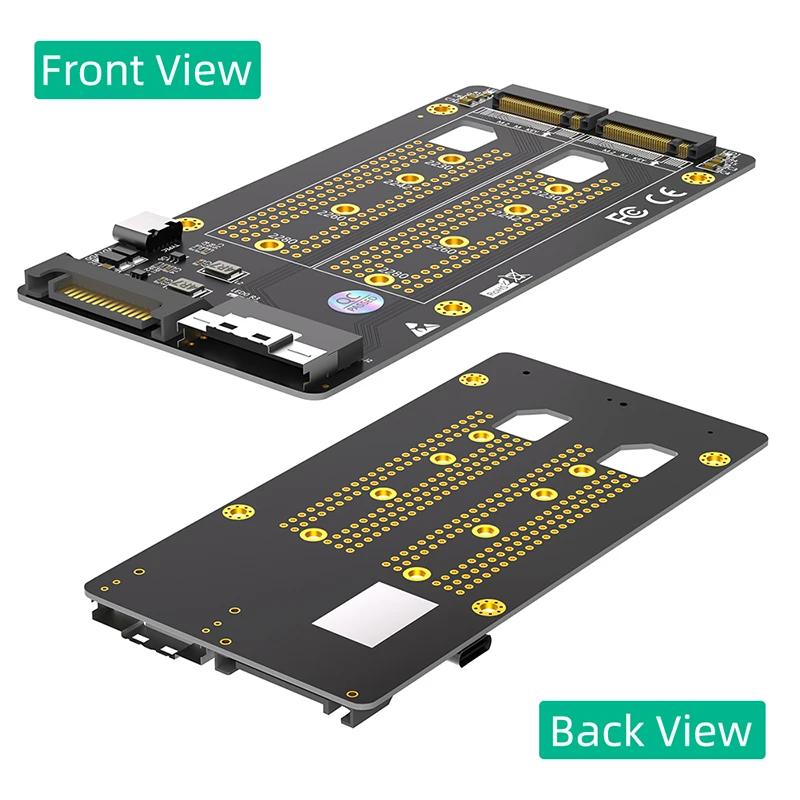 Soporte PCIe bifurcación Dual M.2 NVME M Key a SFF-8654 8i adaptador M2 SSD placa de tarjeta elevadora SATA tipo C placa base de fuente de alimentación