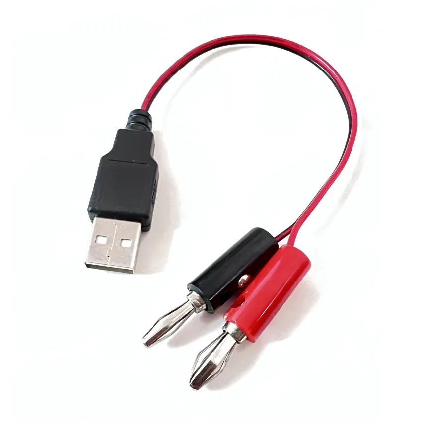 Cable de carga USB macho/hembra A conector Banana, Cable conductor de conexión de 4MM, 1 piezas