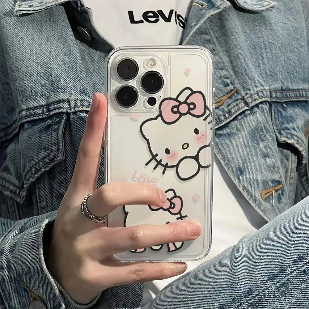 Funda transparente Sanrio Hello Kitty para Samsung A73, A72, A71, A55, A52, A51, A50, A35, A33, A32, A31, A30, A24, A23, A22, A13, A12, A05, 5G - imagen 4
