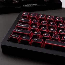 Teclas PBT Chreey para Wooting – Negro/Rojo Estilo Manga Minimalista