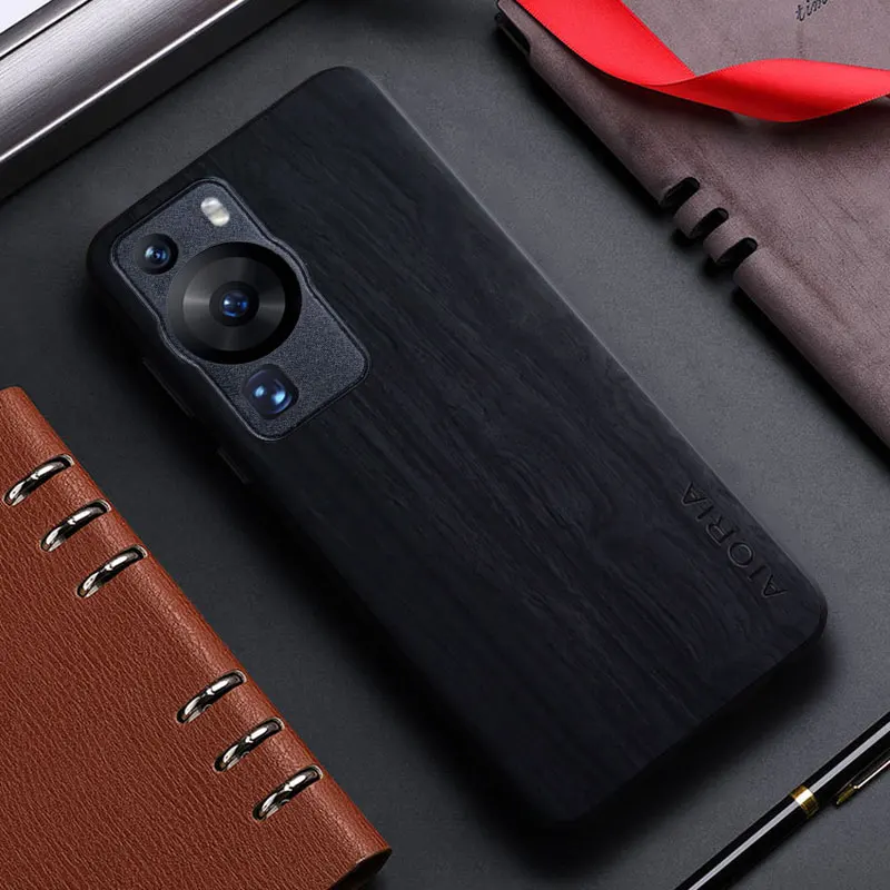 Funda para Huawei Pura 70 Pro P60 P50 P40 P30 Pro Lite funda trasera de cuero con patrón de madera de bambú para huawei pura 70 ultra - imagen 4