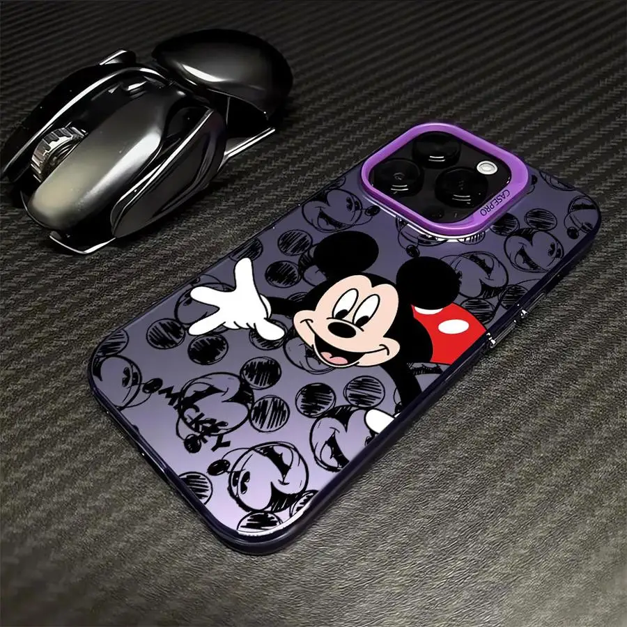 Funda de teléfono Disney Mickey Minnie pareja para Apple iPhone 16 11 Pro Max 16e 15 Plus XS Max X 13 12 Pro XR 14 Pro funda suave - imagen 3