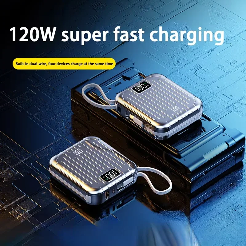 Mini batterie externe Portable 50000mAh, 120W, Charge bidirectionnelle Super rapide, grande capacité, pour iPhone Xiaomi Samsung Lenovo Huawei