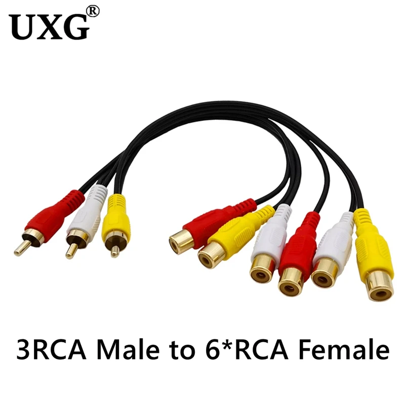 Cable Adaptador Audio Vídeo AV TV DVD Divisor Vídeo HD-TV RCA