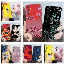 Para Samsung Galaxy M14 M34 M54 5G funda de teléfono con estampado de flores para niñas carcasa trasera de silicona suave TPU para Samsung M 14 34 54