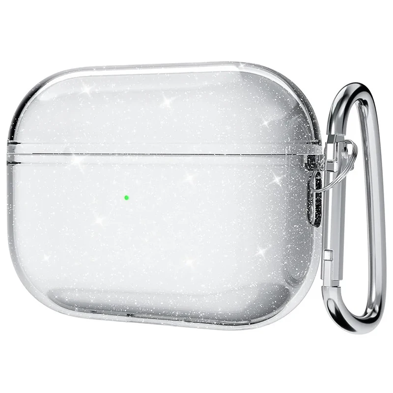 Funda para auriculares de TPU suave con purpurina ostentosa con gancho para Airpods Pro 2 2022 2a generación Air Pods 1 2 3 Pro 1 2 accesorios de cubierta