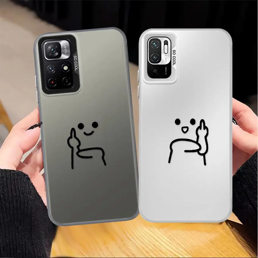 Funda bonita con gestos de figura de palo para Xiaomi Mi 11 Lite 12T Pro 13T, funda trasera para teléfono - imagen 4