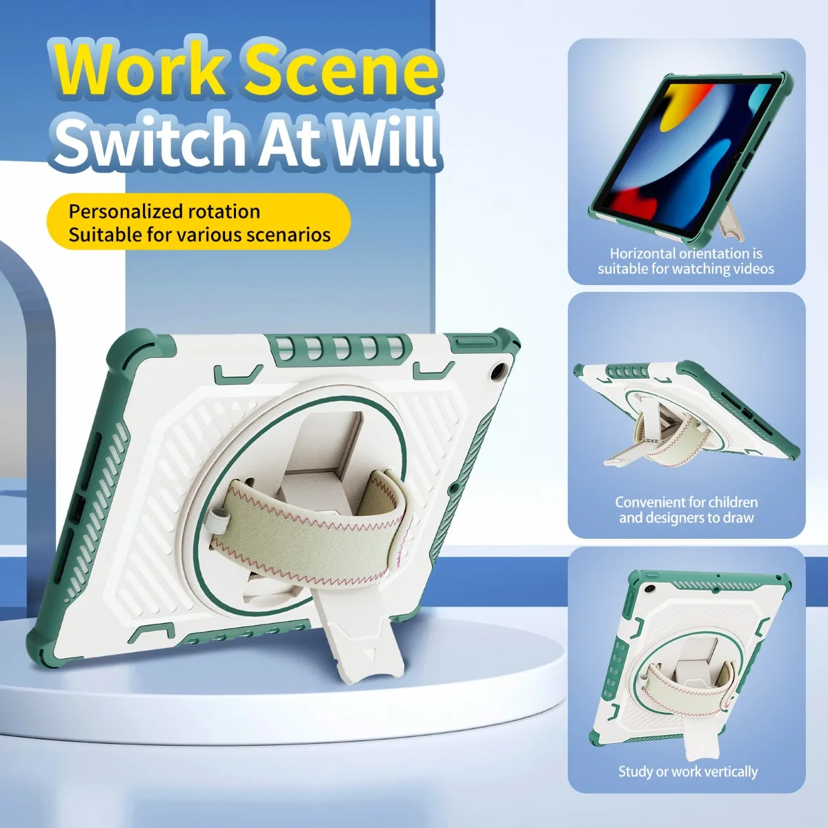 Funda giratoria para iPad de 10. a generación Pro11 Pro12.9, Funda con soporte para IPad 9,7 10,2 10,9 Air5 4, Funda resistente a prueba de golpes - imagen 2