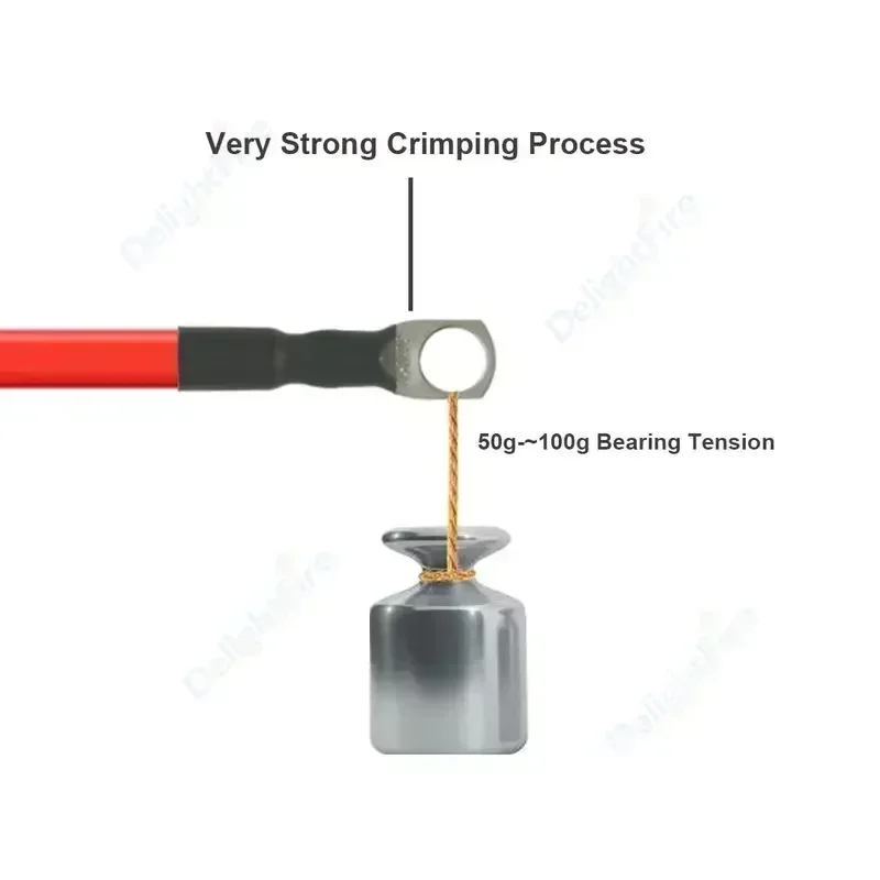 Cable de batería 8 6 4 3 0 AWG con anillos de terminal M6 M8 M10 Cable de silicona rojo y negro para inversor de energía Solar automotriz barco marino RV - imagen 5