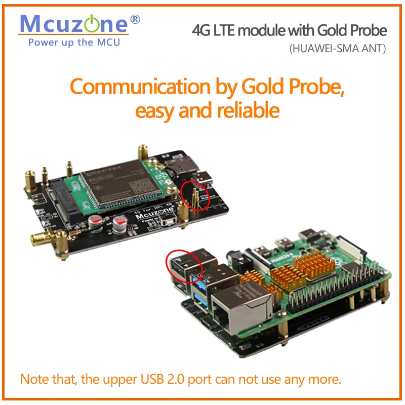 Módulo 4G LTE con USB y sonda de alimentación, sin cable, HUAWEI ME909-821AP V2 Quectel EG25 MQTT Frp openwrt Raspberry Pi 4B SSH - imagen 2