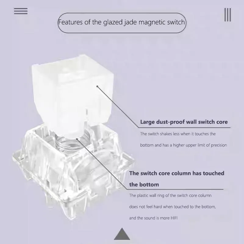 HUANO-interruptor magnético de JADE GLAZED, 45g, RGB, HIFI, lineal, 475GS, estabilidad central, sensor Hallsensor, interruptores de teclado magnéticos, intercambio en caliente - imagen 5