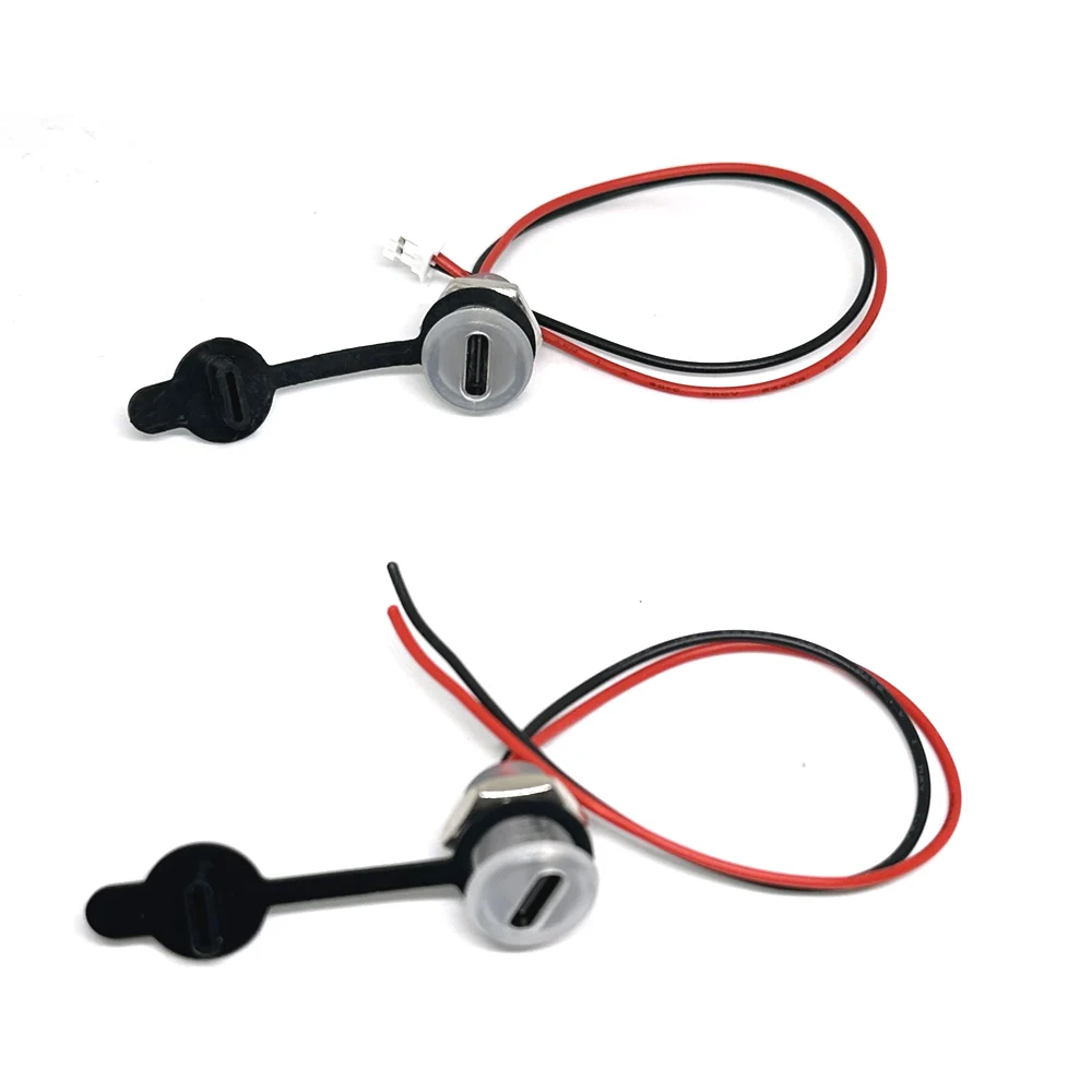 Toma de carga de alta corriente USB-C 5A con tuerca M11, placa de bloqueo a presión, conector hembra transparente tipo C, resistente al agua - imagen 3